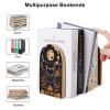 Black Cat Spider Pumpkin Print Wooden Bookends, Large, Non-Slip view 3
