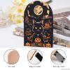 Black Cat Spider Pumpkin Print Wooden Bookends, Large, Non-Slip view 4