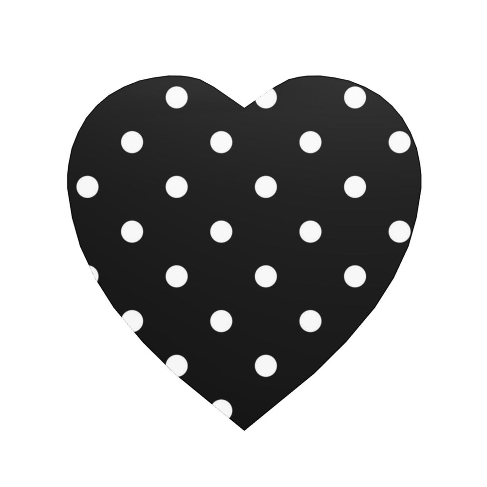 Black-and-White Polka Dot Heart-Shaped Magnetic Refrigerator Sticker, 1 Piece