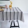 Epinki Gray Linen Tablecloth with Snowflakes, Deer and Tassels, 140 x 200 cm view 4