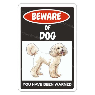 MUYIASER "Beware of Dog" Warning Sign, Poodle, You Have Been Warned, Aluminum, 8 x 12 in