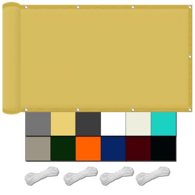 Shade Sail 360 x 550 cm, 98% UV Protection, Waterproof, Wind-Resistant, Privacy Screen, Cream