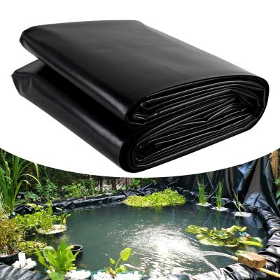 Lonmrrton Black HDPE Garden Pond Liner, Foldable Pond Membrane for Ponds, Streams, Fountains, Waterfalls and Artificial Lakes (2 x 7 m)