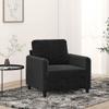 Willood Recliner Armchair with Padded Seat and Armrests, Black Velvet, 60 cm view 1