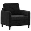 Willood Recliner Armchair with Padded Seat and Armrests, Black Velvet, 60 cm view 2