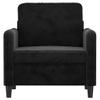 Willood Recliner Armchair with Padded Seat and Armrests, Black Velvet, 60 cm view 3