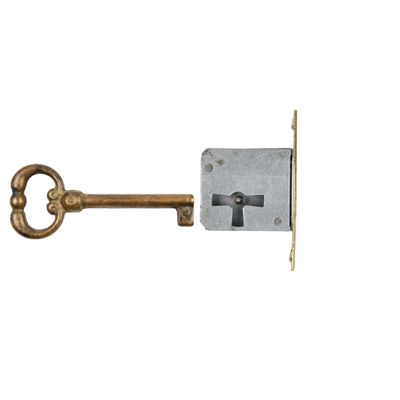 Holzando Furniture Mortise Lock with Key 0012Q-3015, Left, 25 mm Backset, 45 mm Stem Length