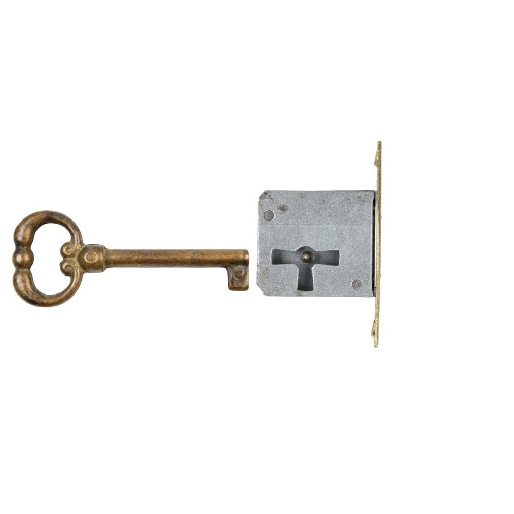 Holzando Furniture Mortise Lock with Key 0012Q-3015, Left, 25 mm Backset, 45 mm Stem Length