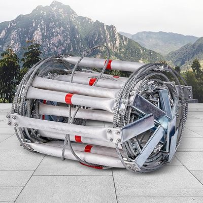 Emergency Fire Escape Rope Ladder for 3–10 Floors, Reusable Flexible Aluminum-Alloy Steel-Wire Ladder with Hooks, 65 ft/20 m