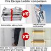 Emergency Fire Escape Rope Ladder for 3–10 Floors, Reusable Flexible Aluminum-Alloy Steel-Wire Ladder with Hooks, 65 ft/20 m view 4
