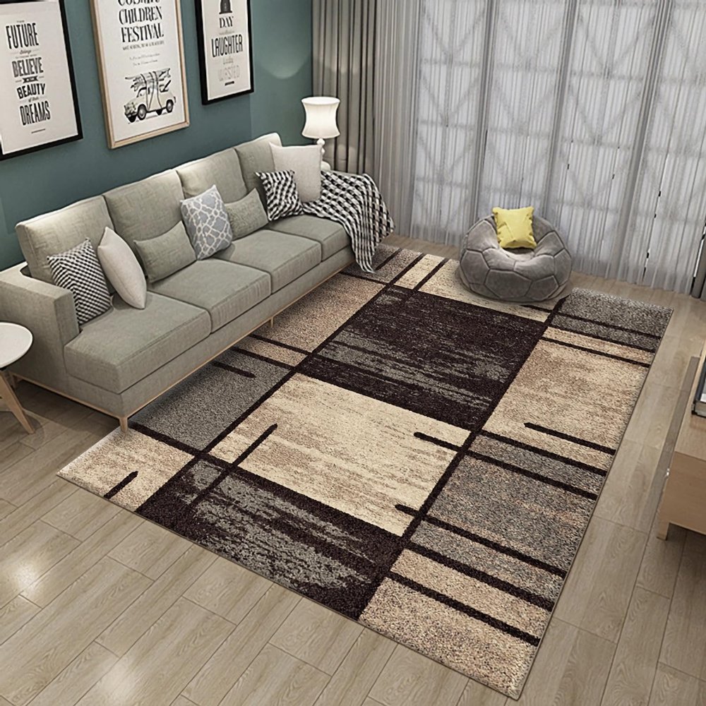 Children's Room Rug, Black Yellow Gray Ink Design, Washable and Durable, Kitchen or Gaming Room Runner, 80 x 160 cm