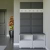 RAVIO NELA III Hallway Set with Upholstered Panel, 100 cm, White and Dark Gray (Trinity 15) view 2