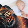 PAZZK Tiger Plush Fleece Throw Blanket, 100 x 130 cm view 4