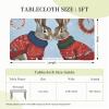 BEIVGOXL Square Rabbit-Pattern Tablecloth, 152 cm, Oil-Resistant, Waterproof Kitchen Table Cover, 73 x 150 cm, for Holidays, Parties, Dinners, Weddings and Baby Showers view 2