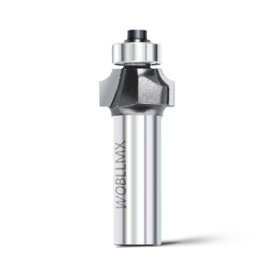WOBLLMX 12 mm Shank Roundover Router Bit, 8 mm Radius, Top Bearing