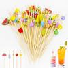 ELEpl 300-Pack 12 cm Wooden Cocktail Picks, Finger Food Skewers, Mixed Styles view 1