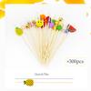 ELEpl 300-Pack 12 cm Wooden Cocktail Picks, Finger Food Skewers, Mixed Styles view 2