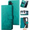 DuckSky Genuine Leather Folio Case for Samsung Galaxy S24 FE, RFID Blocking, Blue/Green view 1