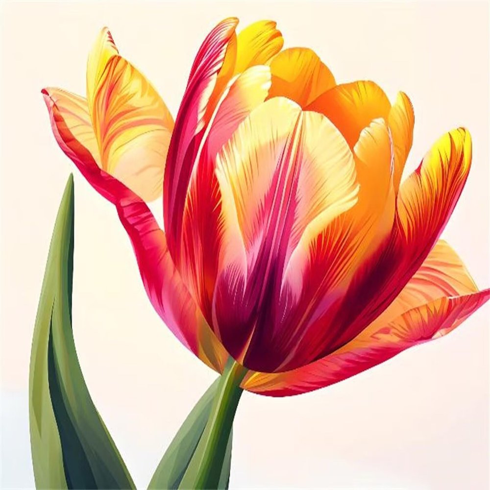 Abstract Tulip Paint by Numbers DIY Kit, 80 x 110 cm, Unframed