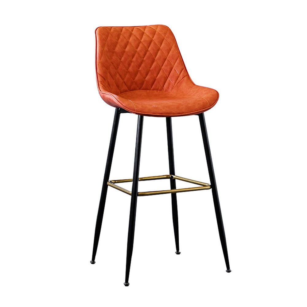 Modern Upholstered Bar Stool, 73 cm Seat Height, Brown