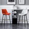 Modern Upholstered Bar Stool, 73 cm Seat Height, Brown view 2
