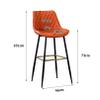 Modern Upholstered Bar Stool, 73 cm Seat Height, Brown view 3