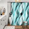 Ruelvth Shower Curtain, Blue-Green Striped, 183 x 183 view 2