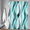 Ruelvth Shower Curtain, Blue-Green Striped, 183 x 183 view 3