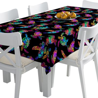HEKO PANELS Washable Tablecloth, Colorful Turtles, 140 x 350 cm