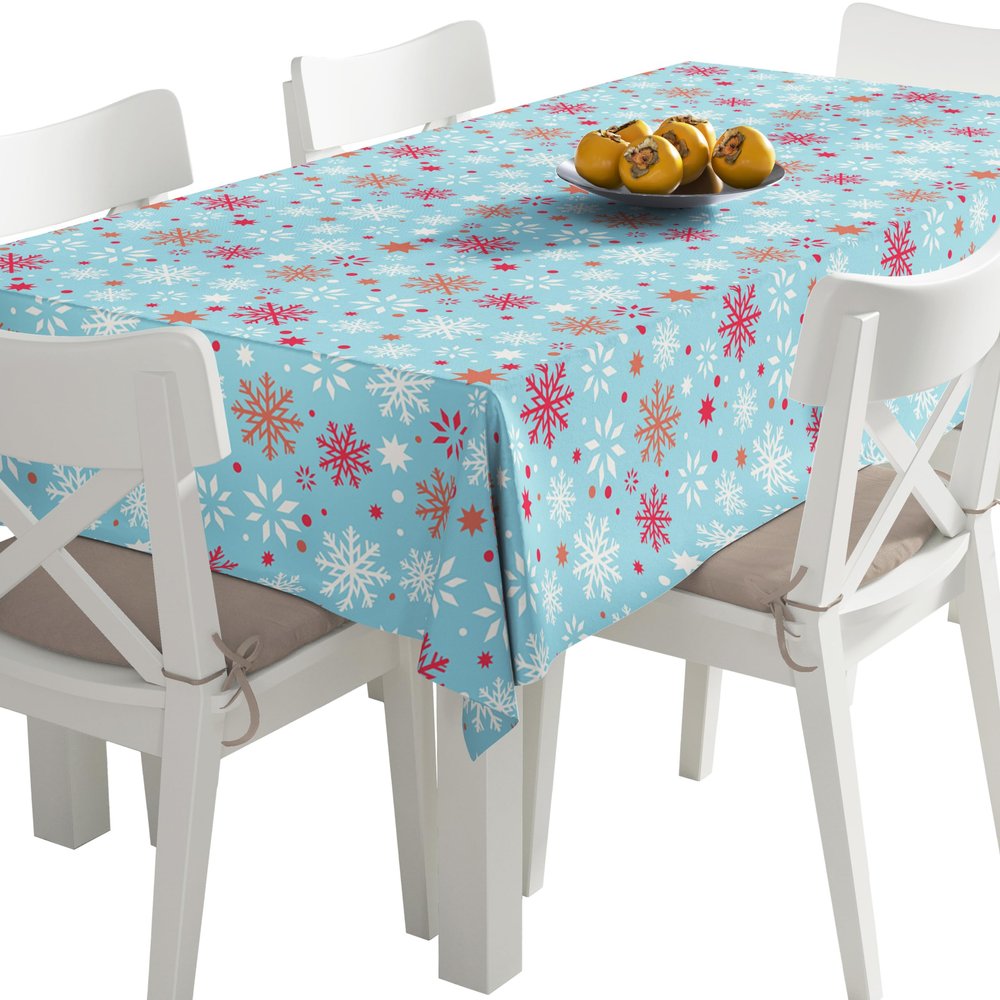 HEKO PANELS Washable Tablecloth, Snowflakes, 140 x 450 cm