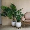 DUNSBY 25 cm Wooden Plant Pot Stand with Wheels, Decorative Indoor/Outdoor Plant Saucer view 4