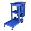 Cleaning Cart on Wheels, Multipurpose Service Cart with Mop Holders and Cover, Blue view 1