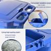 Cleaning Cart on Wheels, Multipurpose Service Cart with Mop Holders and Cover, Blue view 4