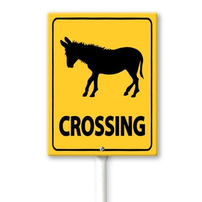 Geroclonup Sign with Metal Stake, 11.7 x 15.2 cm, Durable Aluminum Sign for Outdoor Use, Waterproof Yard Decoration