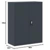 Willood Steel Filing Cabinet, Anthracite, 90 x 40 x 105 cm view 2