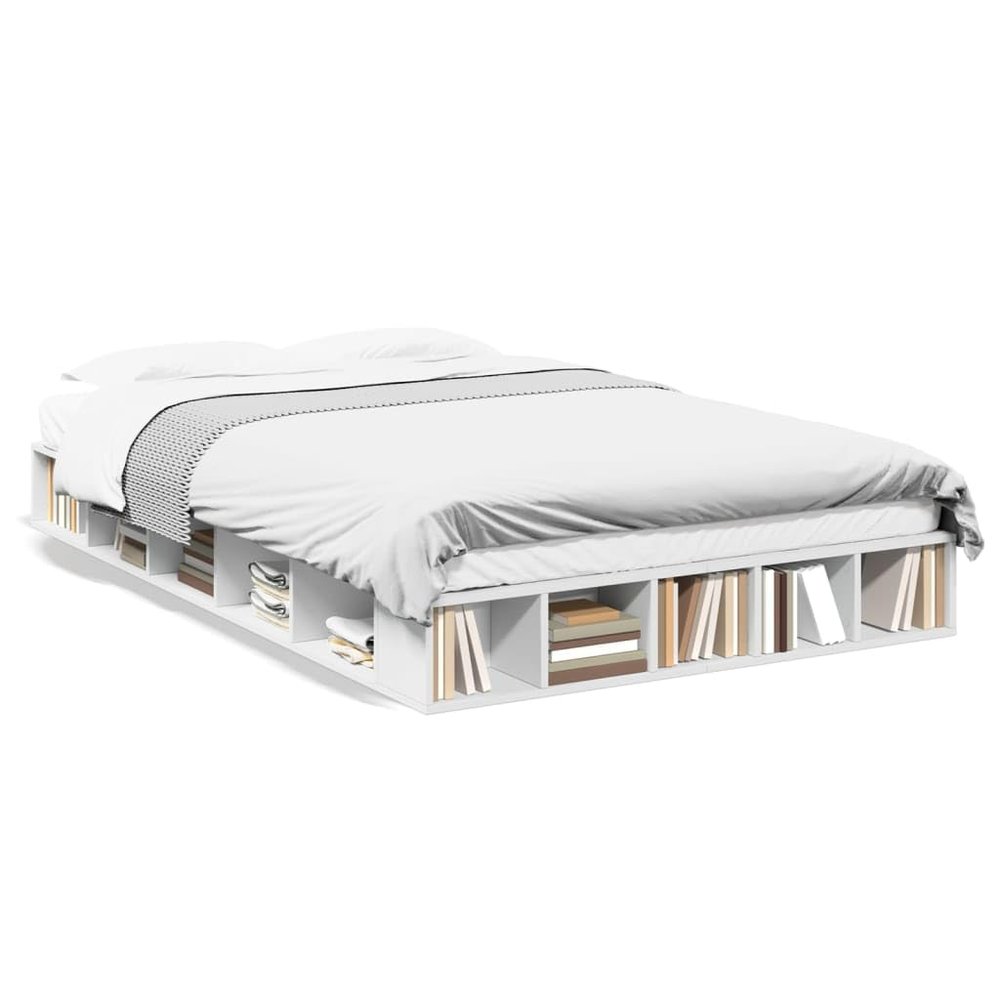 Keyroto 120x200 cm Bed Frame with Storage, White