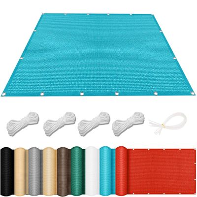 Customizable Rectangular Sun Shade Sail 45 x 350 cm, 98% UV Protection, Sky Blue