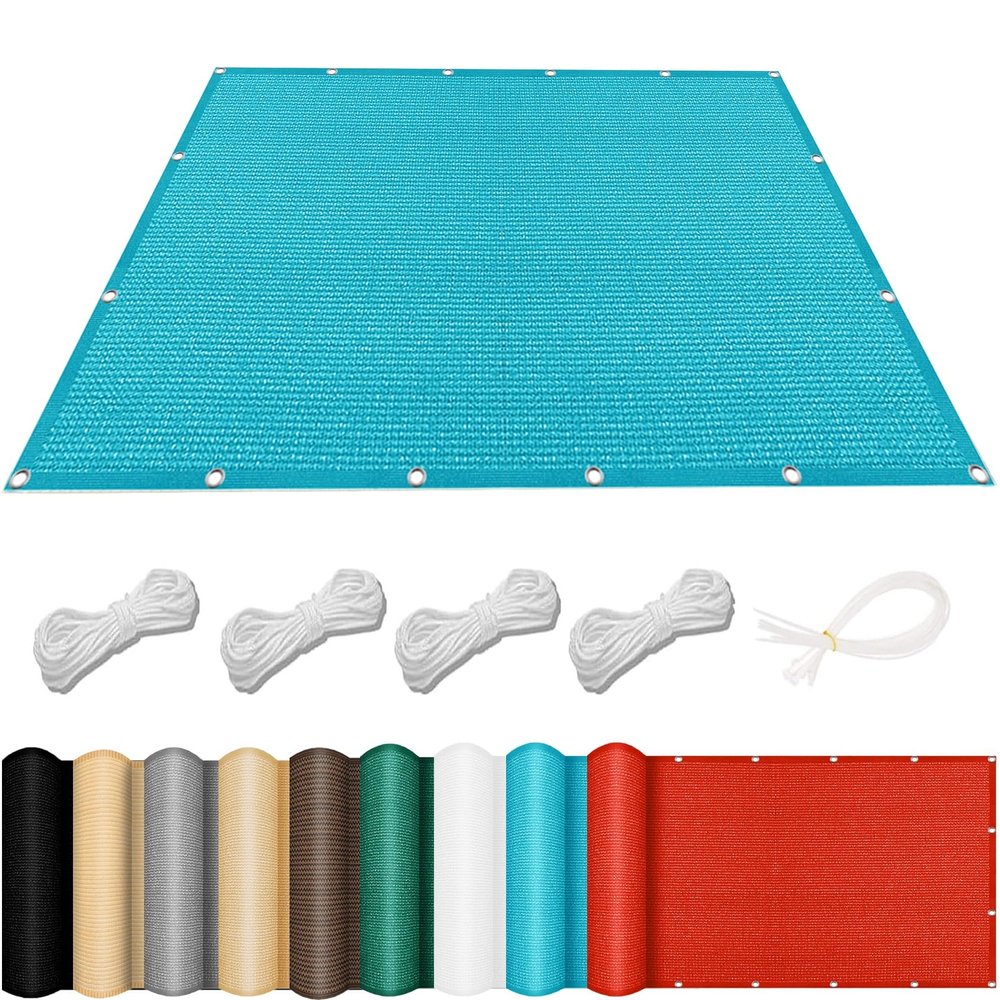 Customizable Rectangular Sun Shade Sail 45 x 350 cm, 98% UV Protection, Sky Blue
