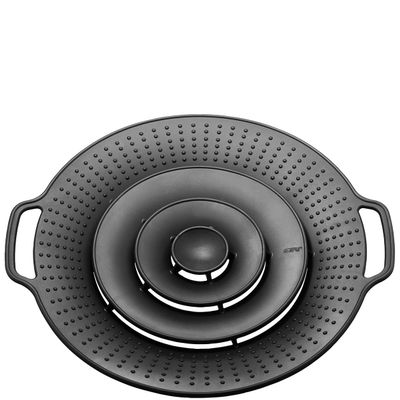 GEFU BOLLA Boil-Over Guard | Silicone Pan Splatter Guard & Steamer Insert | 19–28 cm, Heat-Resistant up to 230°C