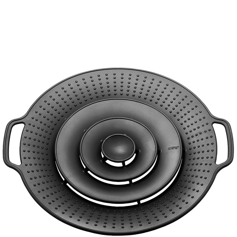 GEFU BOLLA Boil-Over Guard | Silicone Pan Splatter Guard & Steamer Insert | 19–28 cm, Heat-Resistant up to 230°C