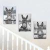 WQBQKKX Set of 3 Animal Canvas Prints, Cute Funny Animals, Black and White, 20 x 30 cm Each, Framed view 3