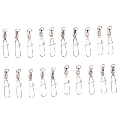 siduytin 20-Piece Professional Fishing Safety Swivel Set, Size 7, 47 kg Strength
