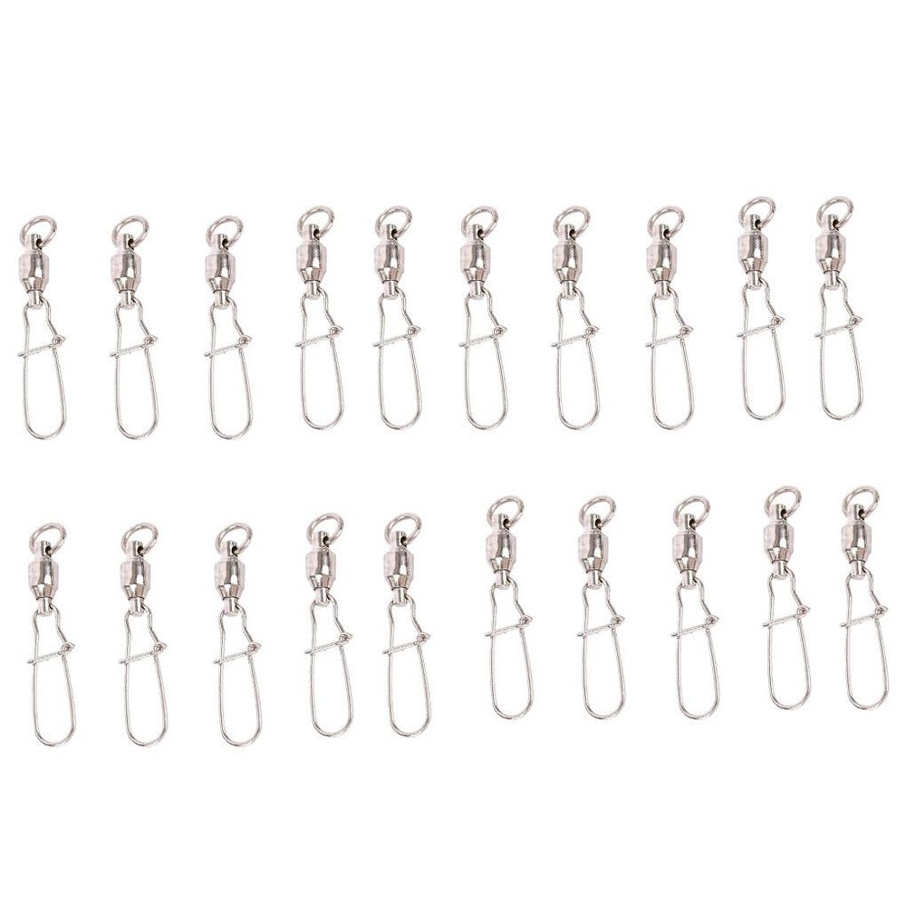 siduytin 20-Piece Professional Fishing Safety Swivel Set, Size 7, 47 kg Strength