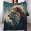 PAZZK Lion Fleece Blanket, Super Soft Plush Throw, 180 x 200 cm view 1