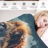 PAZZK Lion Fleece Blanket, Super Soft Plush Throw, 180 x 200 cm view 3