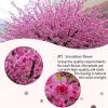Artificial Cherry Trees with Handmade Silk Flowers, Iron Base, Fences, Lawn, Colored Lights and 2 Pairs of Gardening Gloves view 2