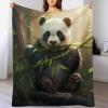 Flannel Fleece Blanket with 3D Panda Pattern, Lightweight, Super Soft Plush Sofa Blanket, 130 x 150 cm view 1