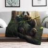 Flannel Fleece Blanket with 3D Panda Pattern, Lightweight, Super Soft Plush Sofa Blanket, 130 x 150 cm view 2