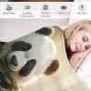 Flannel Fleece Blanket with 3D Panda Pattern, Lightweight, Super Soft Plush Sofa Blanket, 130 x 150 cm view 3