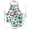 Oudrspo Adorable Sloth Print Angel Wing Apron with Pockets view 2
